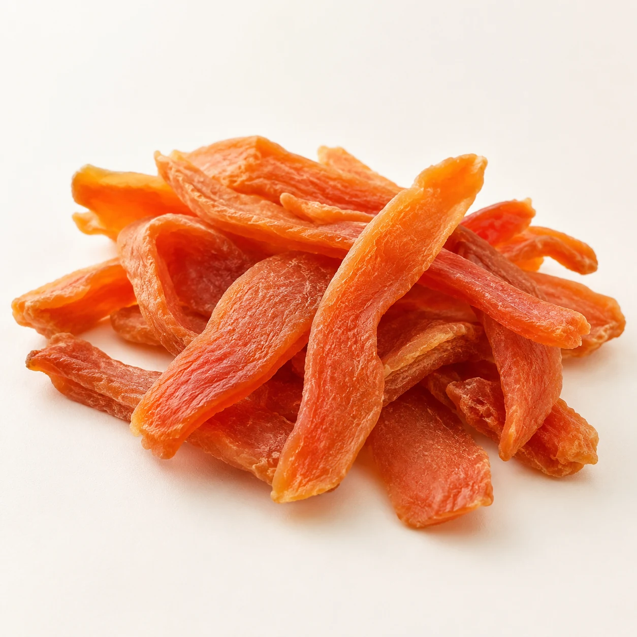 Coral-orange Vietnamese dried papaya pieces