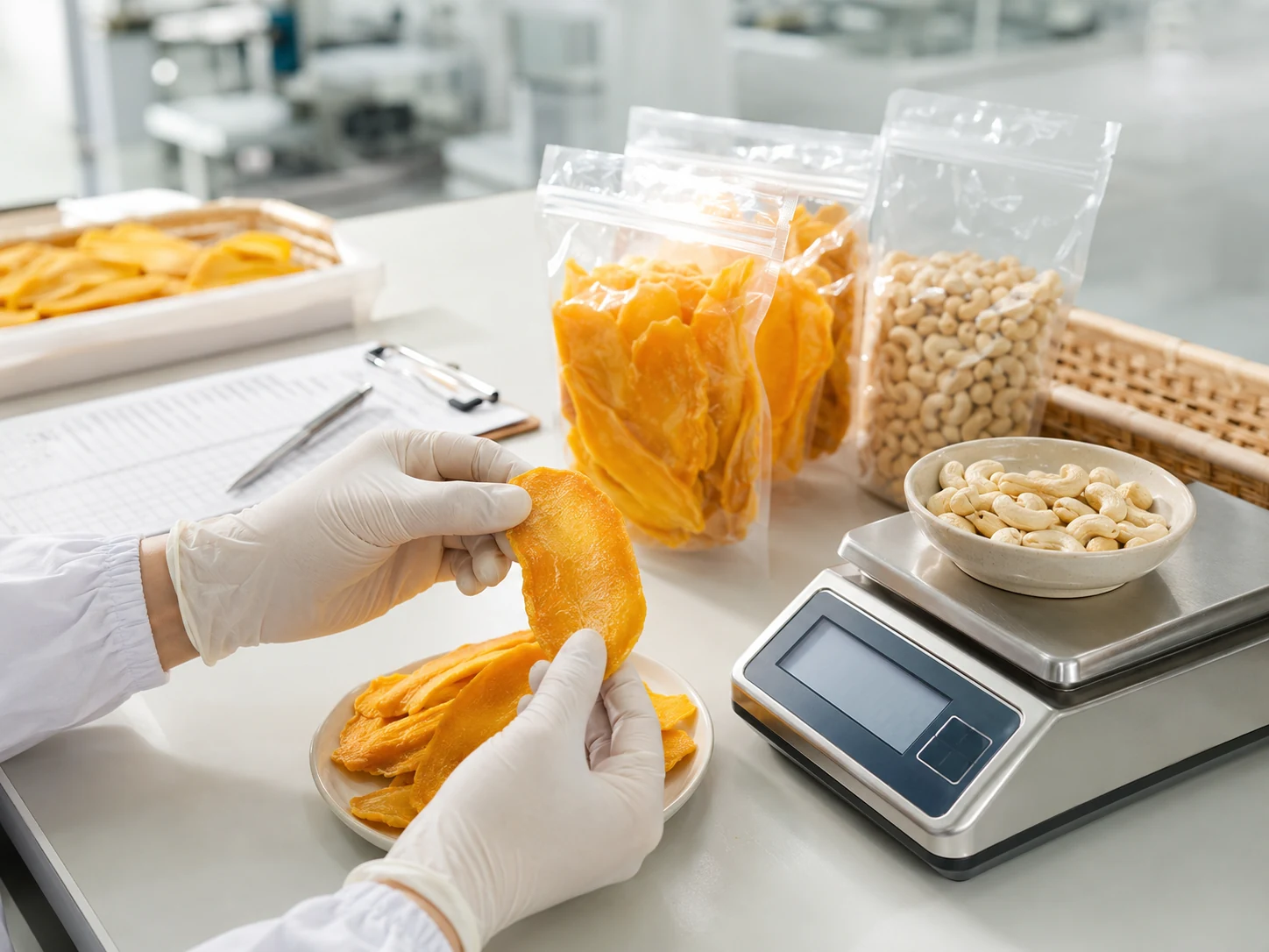 Quality inspection of dried fruit and cashew samples